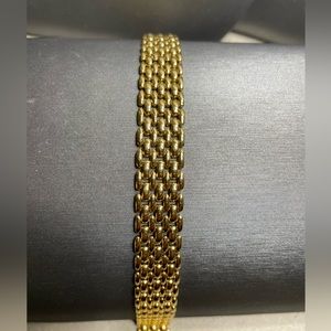 Vintage Gold Tone Tank Track 1/2 Size 7.5 Bracelet.